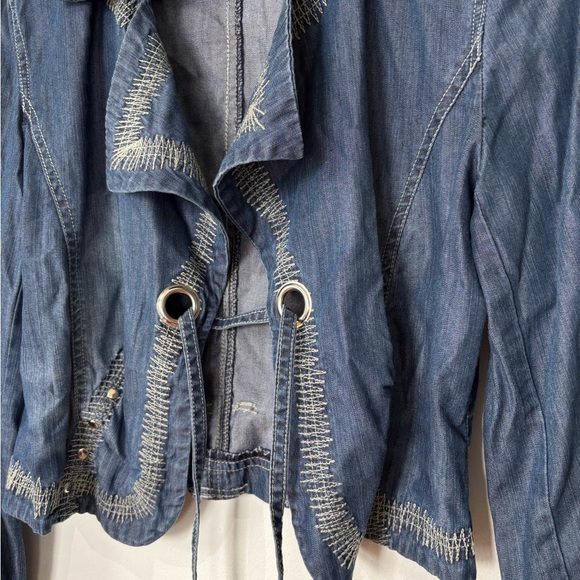 🎉4/30$🎉 Terra Nostra Vintage Y2K Denim Cropped Jacket - Size 4 - Picture 3 of 8